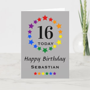 Tarjeta Estrellas del arcoiris LGBTQ - 16 hoy o cualquier