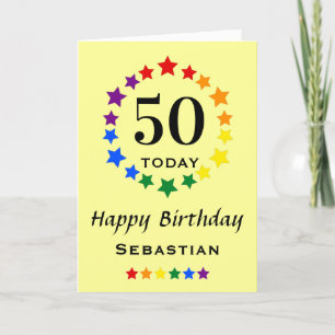 Tarjeta Estrellas del arcoiris LGBTQ - 50 hoy o cualquier