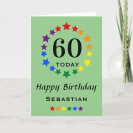 Tarjeta Estrellas del arcoiris LGBTQ - 60 hoy o cualquier 