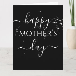 Tarjeta Estrellas del Día de la Madre Feliz en Negro Perso