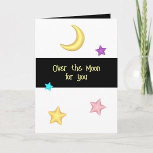 Tarjeta Estrellas del Planeta Luna Texto Personalizado Tar