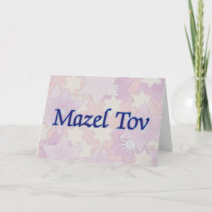 Tarjeta Estrellas del rosa de Mazel Tov