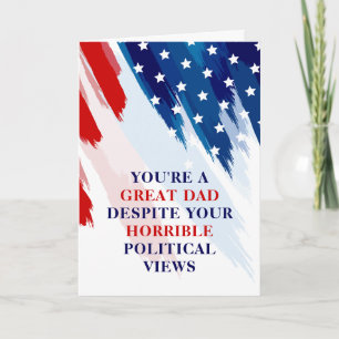 Tarjeta Estrellas divertidas políticas y estribos Día del 