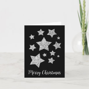Tarjeta Estrellas paralizantes Navidades festividad plata