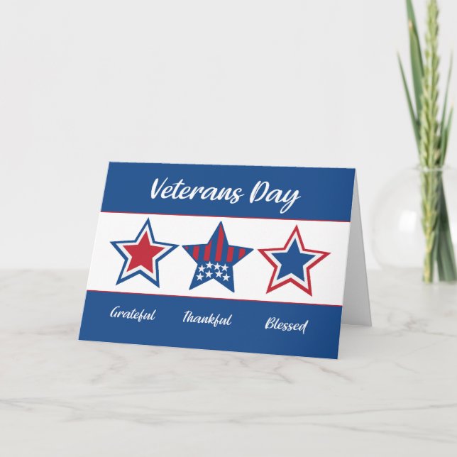Tarjeta Estrellas patrióticas bendecidas y bendecidas por  (Anverso)