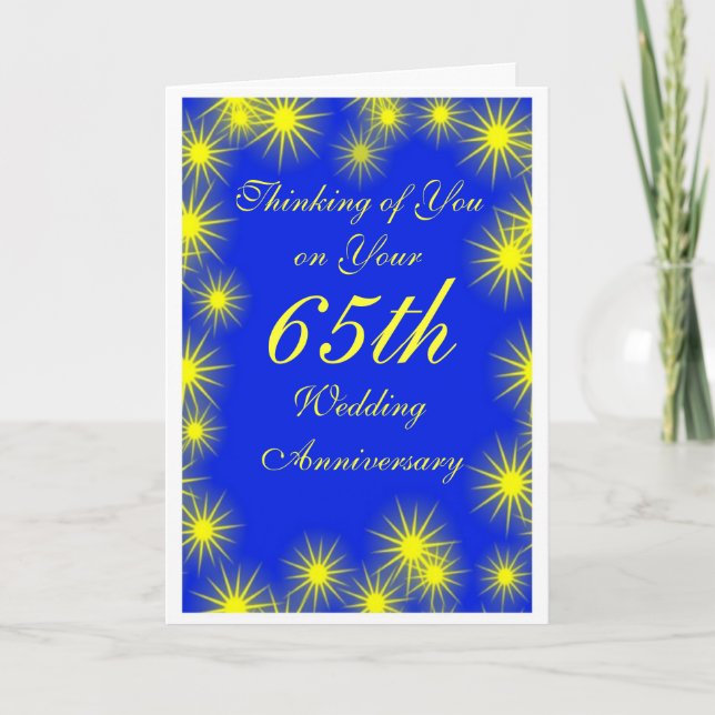 Tarjeta Estrellas personalizadas 65º aniversario Boda (Anverso)