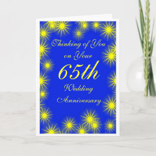 Tarjeta Estrellas personalizadas 65º aniversario Boda