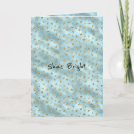 Tarjeta Estrellas Purpurinas Aqua Mint Gold