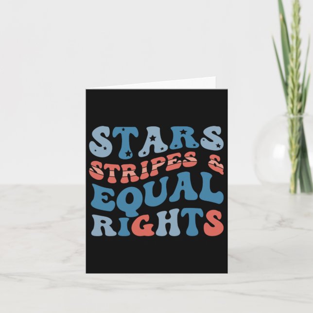 Tarjeta Estrellas Rayas E Igualdad De Derechos 4 De Julio  (Anverso)