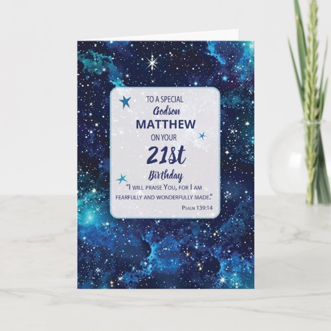 Tarjeta Estrellas religiosas de cumpleaños (Anverso)