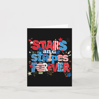 Tarjeta Estrellas y Barras Siempre Letras Rojo Blanco Azul