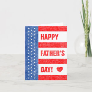 Tarjeta Estrellas y rayas del Día del Padre Feliz (4.5x6)