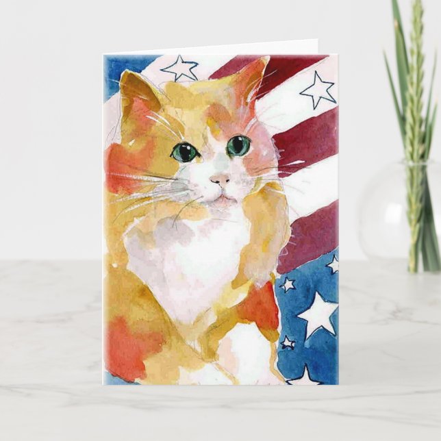 Tarjeta Estrellas y rayas del gatito del Tabby (Anverso)