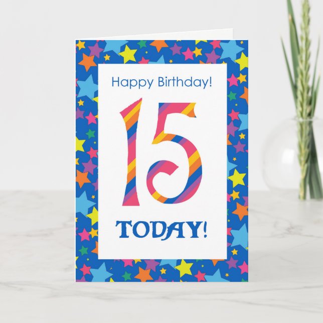 Tarjeta Estrellas y tiras coloridas y luminosas (Anverso)