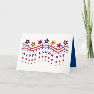 Tarjeta Estrellas y tiras del Día del Trabajo