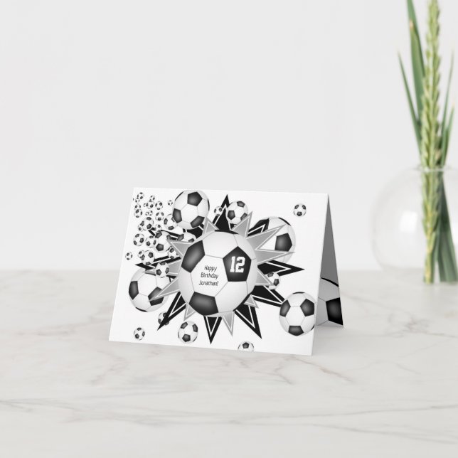 Tarjeta estreno de balón de fútbol estrella deportiva para (Anverso)