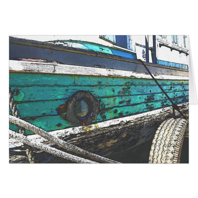 Tarjeta estropeada del barco (Anverso (Horizontal))