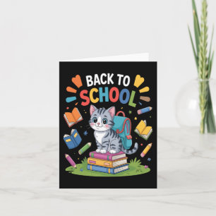Tarjeta Estudiante de gato lindo Día de bienvenida al cole