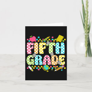 Tarjeta Estudiante de quinto grado Groovy recuperado
