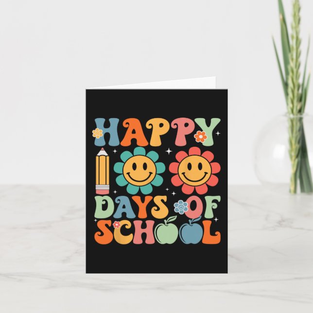 Tarjeta Estudiante Groovy Teacher 100° Día de la Escuela F (Anverso)