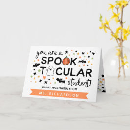 Tarjeta Estudiante Spooktacular Feliz Halloween Del Profes