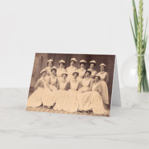 Tarjeta estudiantes de enfermería de aproximadamente 1914