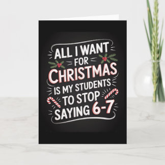 Tarjeta Estudiantes diciendo 6-7 67 Seis Siete Divertido P