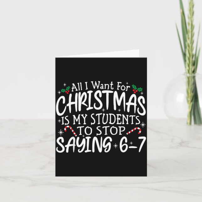 Tarjeta Estudiantes diciendo 6-7 67 Seis Siete Divertido P (Anverso)