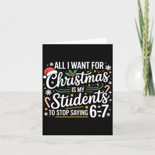 Tarjeta Estudiantes diciendo 6-7 67 Seis Siete Profesor Di