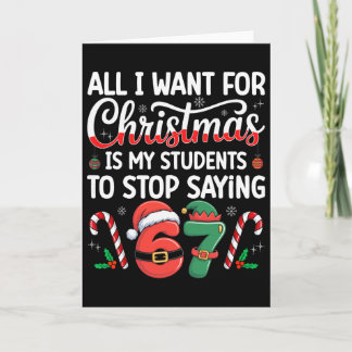 Tarjeta Estudiantes diciendo 6-7 67 Seis Siete Profesor Di