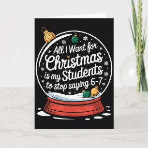 Tarjeta Estudiantes diciendo 6-7 67 Seis Siete Profesor Di