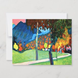 Tarjeta Estudio de otoño en Oberau, obra de Kandinsky