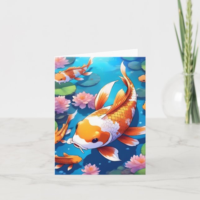 Tarjeta Estudio de peces Koi M (Anverso)