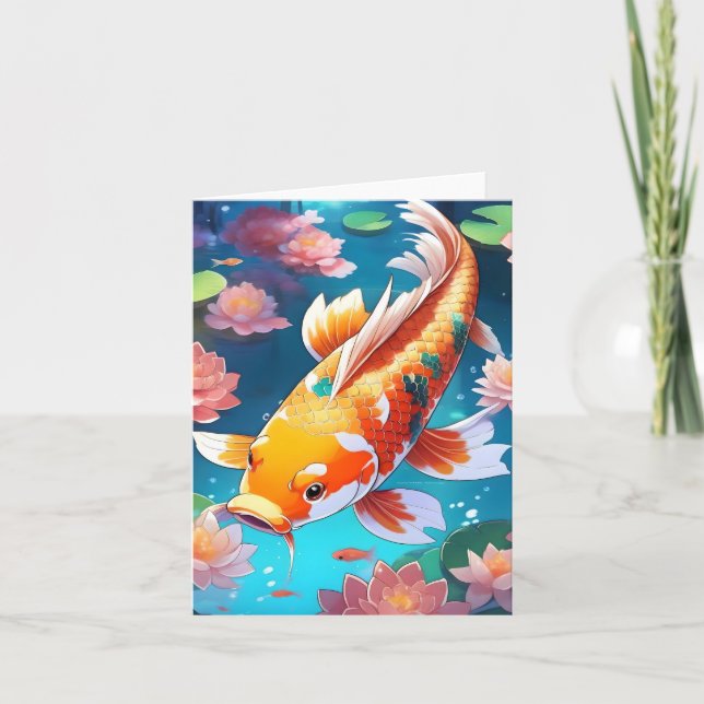 Tarjeta Estudio de pescado de Koi N (Anverso)
