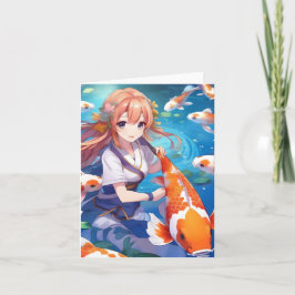 Tarjeta Estudio de pescado de Koi Q