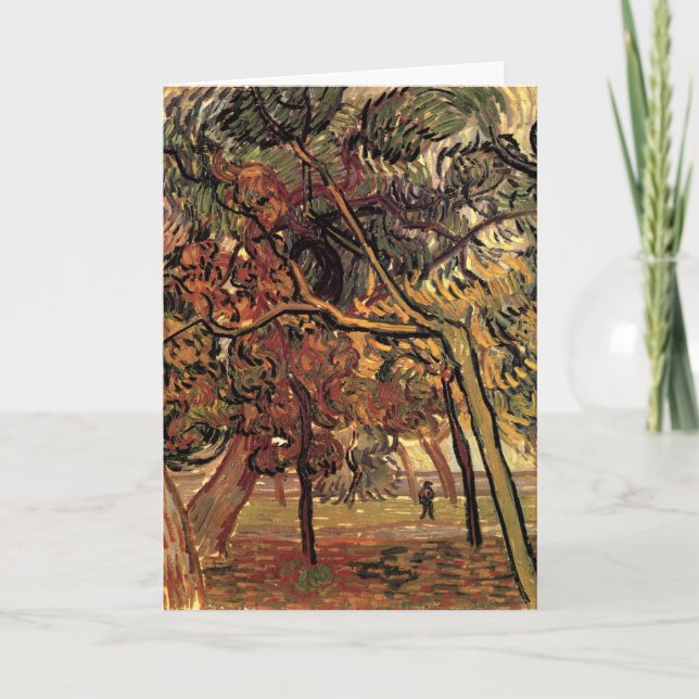 Tarjeta Estudio de Pinos por Vincent van Gogh (Anverso)