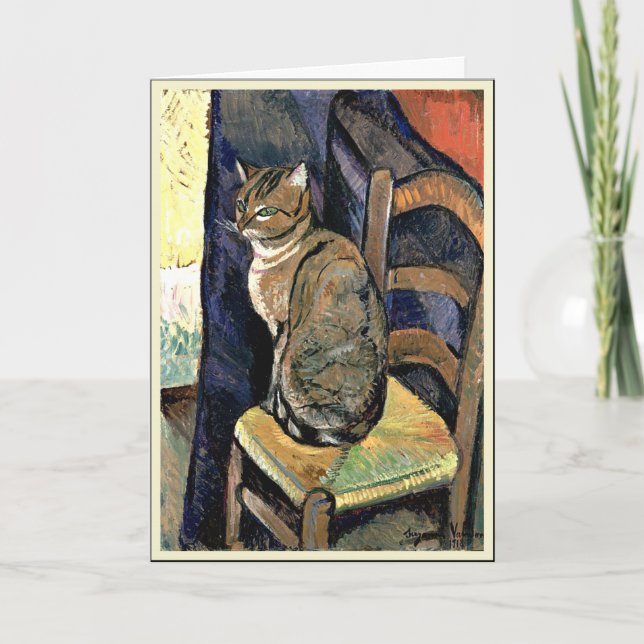 Tarjeta Estudio de un gato, pintura artística fina (Anverso)