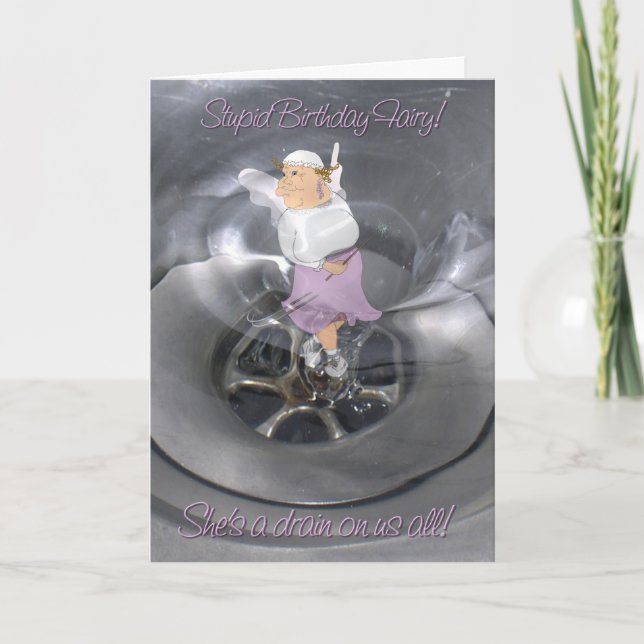 Tarjeta ¡Estúpido carné de hadas de cumpleaños! (Anverso)