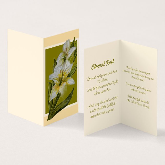 Tarjeta Eternal Rest Gracias Nota (Interior y exterior)