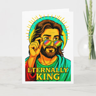 Tarjeta Eternamente Rey Cool Jesús Cristiano Anime Manga P