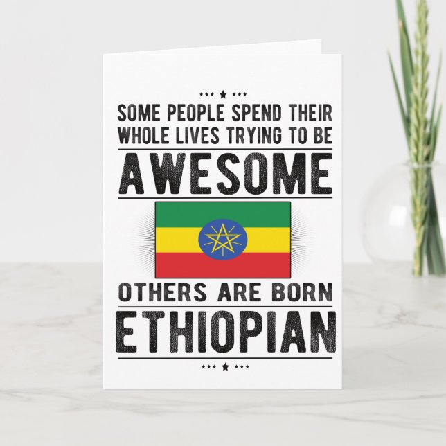 Tarjeta Ethiopian Flag Ethiopia Heritage Ethiopian Roots (Anverso)