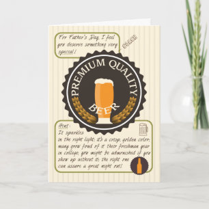 Tarjeta Etiqueta de cerveza retro divertida del Día del Pa