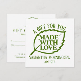 Tarjeta Etiqueta de Naturaleza - HECHO CON AMOR - HOJA 1 v