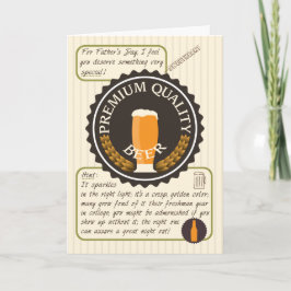 Tarjeta Etiqueta retra divertida de la cerveza del día de