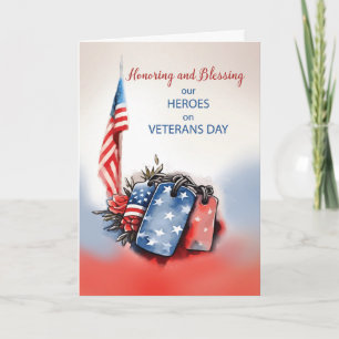 Tarjeta Etiquetas patrióticas del Día de los Veteranos Rel