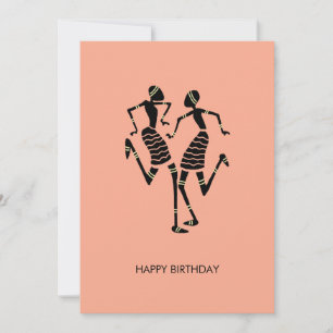 Tarjeta Étnica, arte africano, cumpleaños de baile de carn