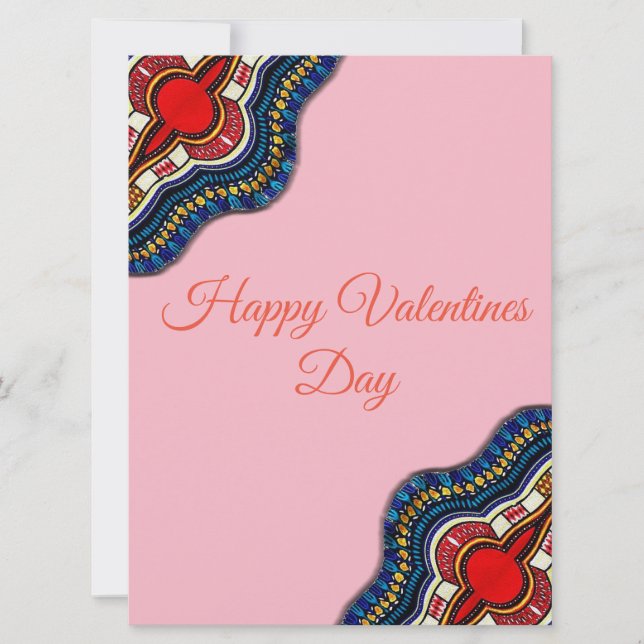 Tarjeta étnica del día de San Valentín del cordón (Anverso)