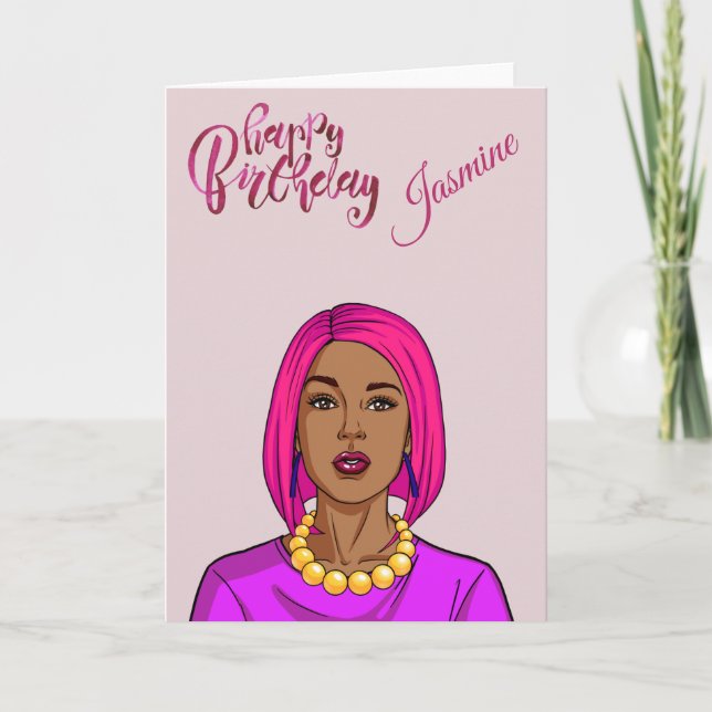 Tarjeta Étnica latina feliz cumpleaños (Anverso)