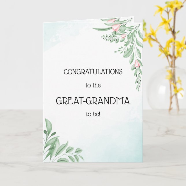 Tarjeta Eucalipto azul Felicitaciones Abuela a futuro (flor amarilla)