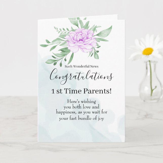 Tarjeta Eucalipto Rosa Púrpura Embarazo Felicitaciones (Planta pequeña)